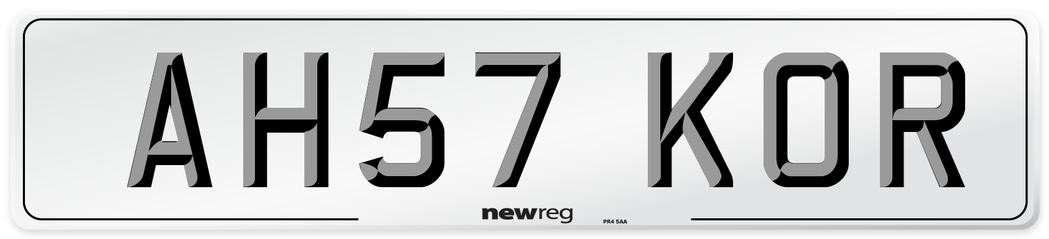 AH57 KOR Number Plate from New Reg